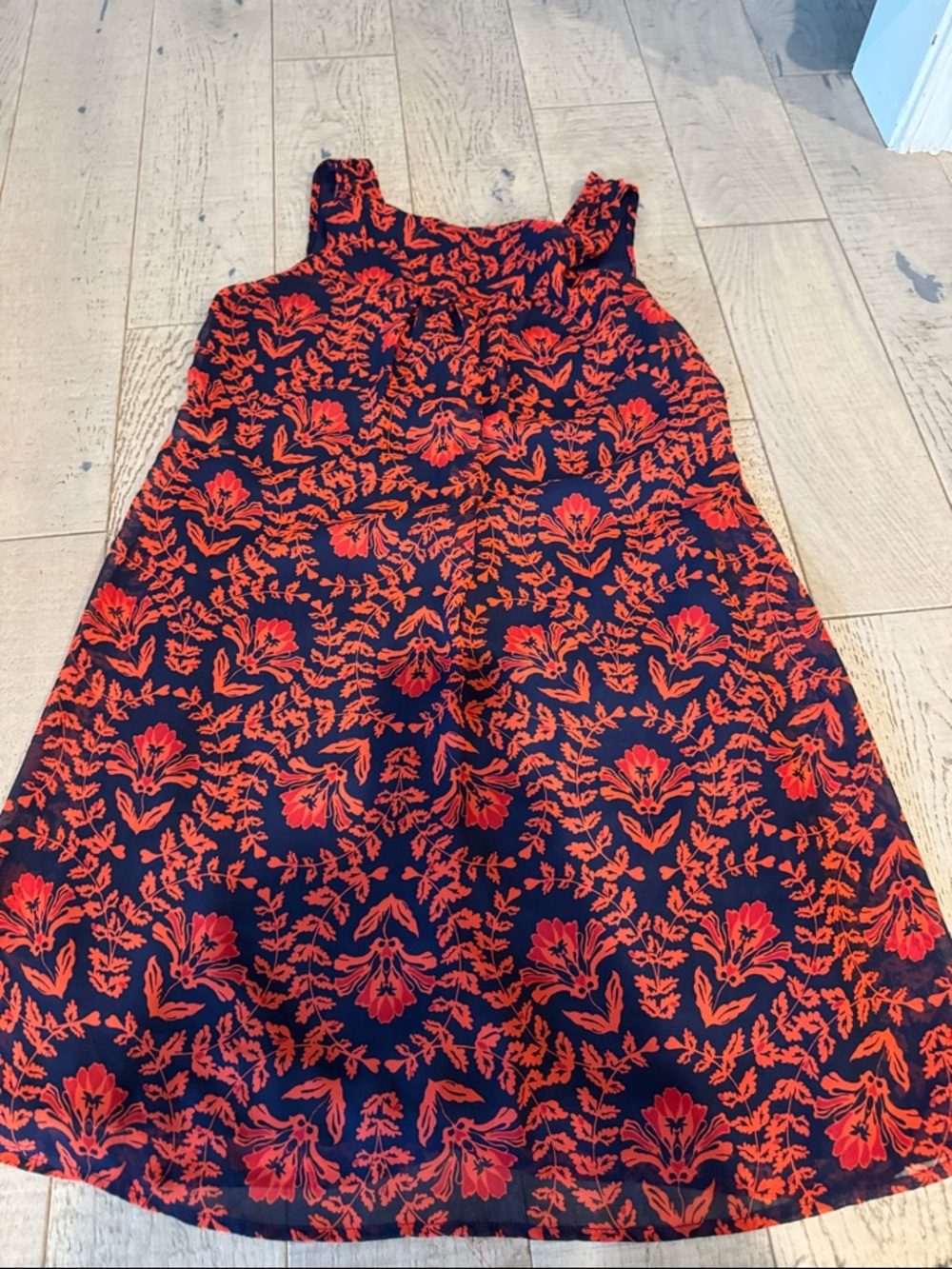 Francesca’s Navy Dress with Red Floral Print - Picture 1 of 2